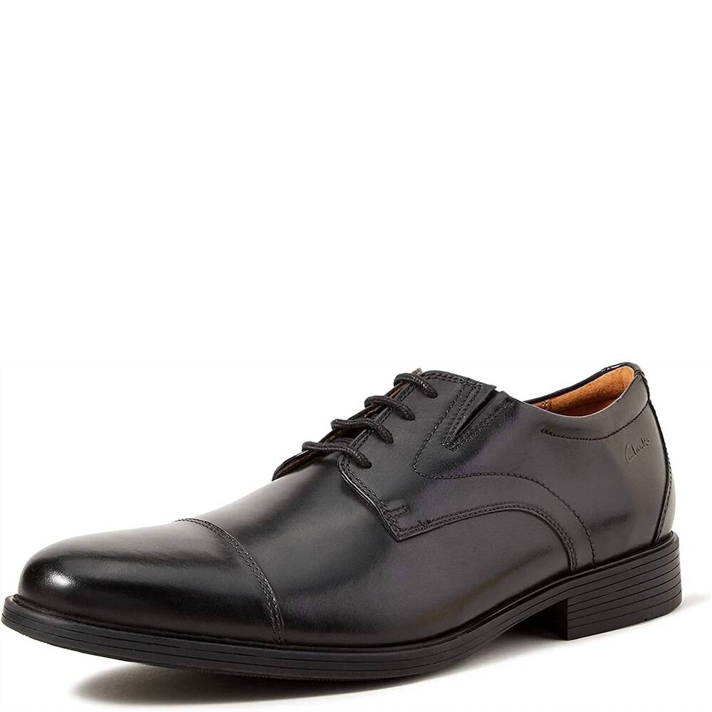 NEW CLARKS men's whiddon cap shoe in black